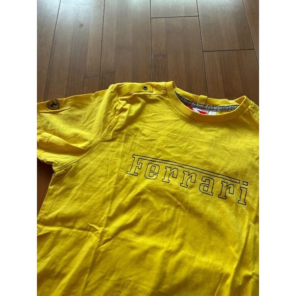 90’s Puma Ferrari Racing Retro Formula Uno Men’s Yellow T-Shirt Medium - Picture 2 of 4